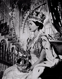 Coronation Prints: The Queen At Her Coronation New Picture -- London just released is this Cecil Beaton picture of Queen Elizabeth II