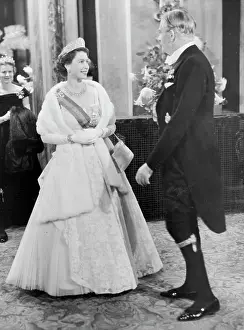 Her Majesty Prints: The Queen At The Opera. The smiling Queen