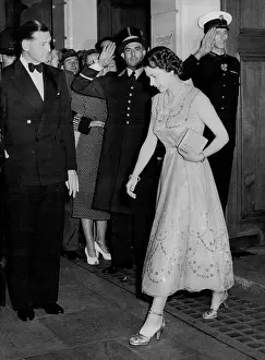 Her Majesty Prints: Queen Sees The Young Elizabeth - The Queen leaving the Criterion Theatre