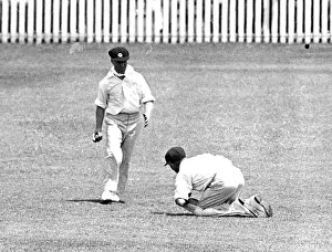 Editorial Prints: Queensland V England At Brisbane Cricket Ground -- Leyland had a life when he snicked off a fast ball from Gilbert to