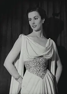 1952 Prints: 'Quo Vadis' Sets The Fashion -- A Special 'Roman' dress show was held at Galeries lafayette
