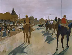 Rail Prints: Race Horses before the Stands c