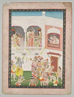 Holi Prints: Radha and Hindu God Krishna Celebrating the Festival Holi
