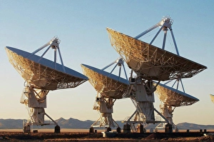 Juxtaposition Prints: Radio telescopes in a field, Very Large Array