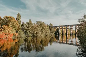 Architektur Prints: Railway Bridge with river in Bietigheim-Bissingen