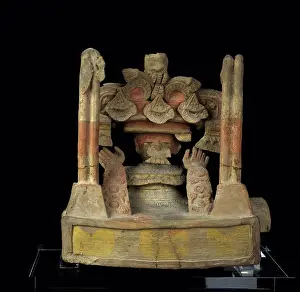 Indigenous Prints: Rain God Tlaloc Incensario Provincial Teotihuacan