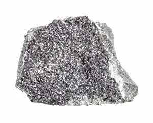 Nahaufnahme Prints: raw Andesite rock isolated on white closeup of sample of natural mineral from geological collection - raw Andesite rock