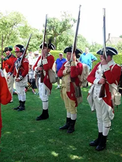 Soldiers Prints: Re-enactment soldiers of the British Colonial Army in America during the American War of Independence 1776