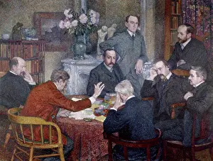 Group Of People Prints: The Reading by Emile Verhaeren