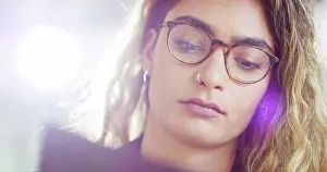 Deadline Prints: Reading, glasses or woman on tablet in startup for online performance