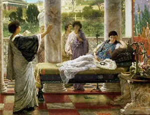 Hand Raised Prints: Reading a Poem Lawrence Alma-Tadema (1836-1912 Dutch) Private Collection