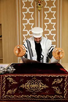 Reading Prints: Reading of the Torah in Beth Yaacov Synagogue, Paris, France, Europe
