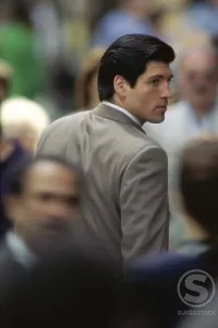 Business Suit Prints: Rear view of a businessman looking away