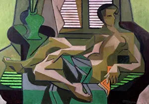 Nude Prints: Reclining Nude by the Blind; Nu Couche a la Persienne