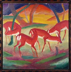 Colourful Prints: Red Deer; Rote Rehe 1. Franz Marc (1880-1916)