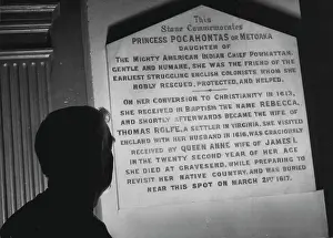 Indians Prints: A Red Indian Princes of 1611 Spells Trouble to 1950 Rector -- The tablet of Pocahontas