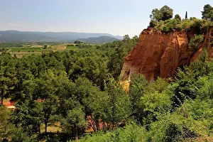 Vegetation Prints: Red ochre rock at Roussillon, Parc Naturel Regional du Luberon