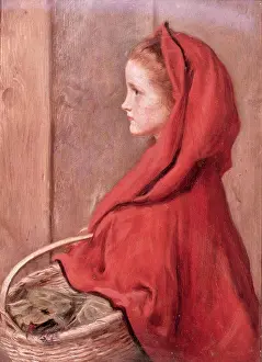 Hood Prints: Red Riding Hood (The Artist's Daughter Effie) Sir John Everett Millais (1829-1896/British)