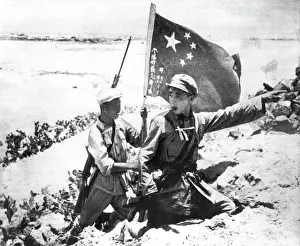 1950 Prints: Red Troops On Island Of Hainan -- This picture of the mid-April invasion of the island of Hainan