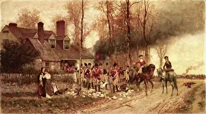 Revolution Prints: Redcoats Sack A New England Alfred Thompson (1840-1896 British)