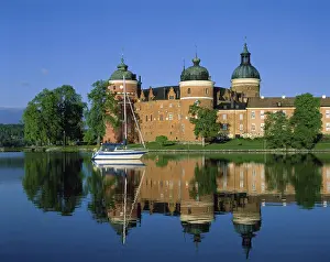 National Landmark Prints: Reflection of a castle in a lake, Gripsholm Castle, Mariefred, Sweden