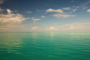 Tahiti Prints: Reflection of clouds in the sea, Tahaa, Tahiti, French Polynesia