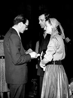 1950 Prints: Full Rehearsal Of 'The Frog' -- Going over the script at a full rehearsal of 'The Frog