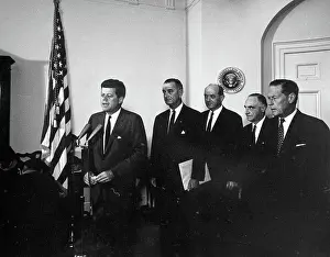 Personal Prints: Remarks to the press upon the return of Vice President Lyndon B