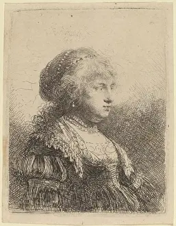 Pearls Prints: Rembrandt van Rijn, Saskia with Pearls in Her Hair, 1634 Saskia with Pearls in Her Hair