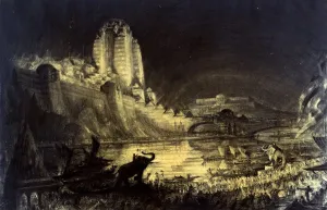 1924 Prints: Rendering for a proposed reconstruction of King Solomons temple 1924. Hugh Ferriss