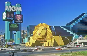 Nevada Prints: Replica of lion at the Entrance of the MGM Grand Hotel, Las Vegas, NV