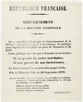 Xixeme Xixe Xix Eme E Siecle Prints: Replipe francaise. Government of the National Defense