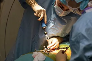 Woman Patient Prints: Reportage in the orthopedic surgery operating theatre in Pasteur 2 Hospital