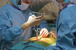 Woman Patient Prints: Reportage in the orthopedic surgery operating theatre in Pasteur 2 Hospital