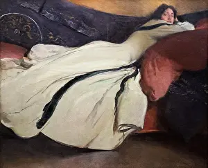 One Young Woman Only Prints: Repose 1895 Oil on canvas John White Alexander American 1856-1915