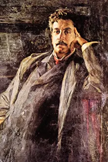 Composer Prints: Reproduction of the portrait of Giacomo Puccini made by luigi de servi, 900