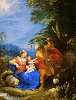 Period Costume Prints: Rest on the Flight into Egypt; 1590-1600 Oil on copper Cavaliere d'Arpino Giuseppe Cesari Italian Roman; 1568-1640