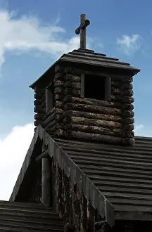 Verticals Prints: Restoration of CHURCH at BULNES FORT originally built in 1843 on the STRAIT OF MAGELLAN - PATAGONIA