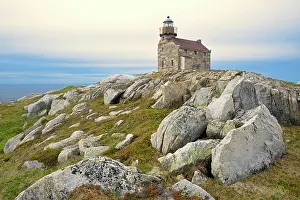 Lighthouse Prints: Restored granite lighthouse on the Atlantic Ocean Rose Blanche Newfoundland & Labrador Canada