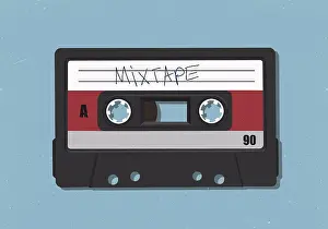 Arts Culture And Entertainment Prints: Retro mix tape cassette tape