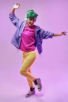 Erwachsene Prints: retro, tanzen, 80er, musik hören, altbacken