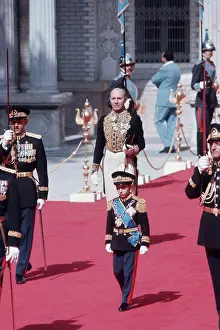 Uniform Prints: Reza Pahlavi parades during the coronation ceremony of his father