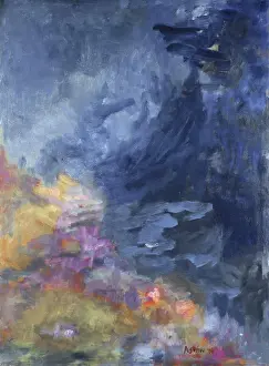 Multi Colored Prints: Rhapsody in Blue 1996 Ashton Hinrichs (20th C./American) Oil on Canvas