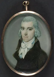 Richard Crosse, 1742-1810, British, Young Man in a Brown Jacket, ca. 1795. Watercolor on ivory