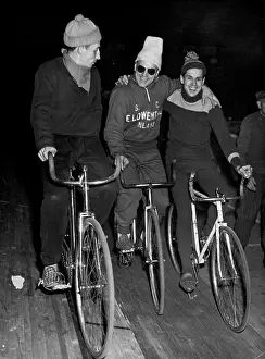 Bicycle Prints: Riders Relax In 'Six-Day' -- Left to Right