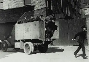 Riots Prints: Serious Rioting in Belfast -- Royal Ulster Constabulary arriving at the scene of the rioting in Belfast in armoured