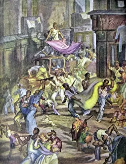 Fascist Prints: The riotous mob goes to the headquarters of the mountain