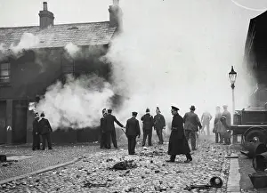 Officer Prints: The Riots in Belfast -- The burning of a looted shop off York Street