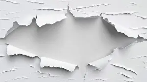 Graphic Prints: Ripped paper background, Modern template for paper design with a ripped middle of transparent paper