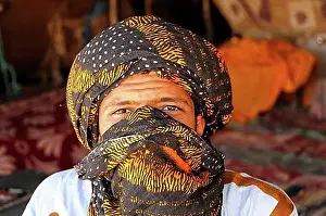 Mountain Chain Prints: Rissani, Man with traditional headscarf looking into the camera